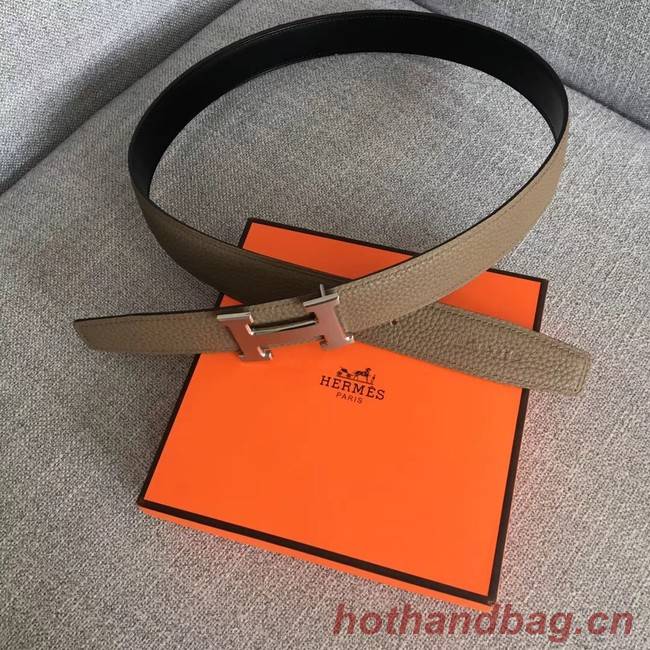 Hermes original togo 2 belt buckle & Reversible leather strap 32 mm H06454 grey