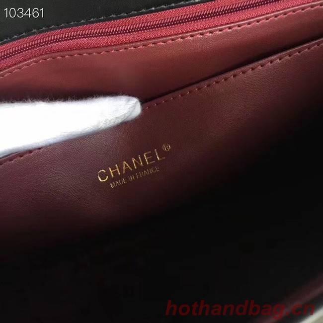 Chanel Sheepskin Leather & Gold-Tone Metal A91869 Black