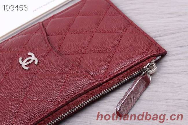 Chanel classic pouch Grained Calfskin& silver-Tone Metal A84402 Burgundy