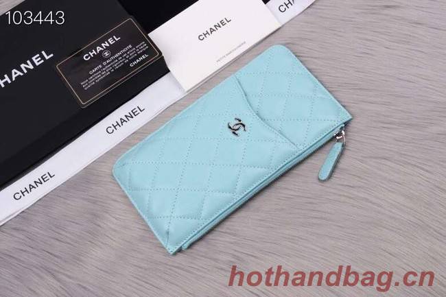 Chanel classic pouch Grained Calfskin& silver-Tone Metal A84402 light green
