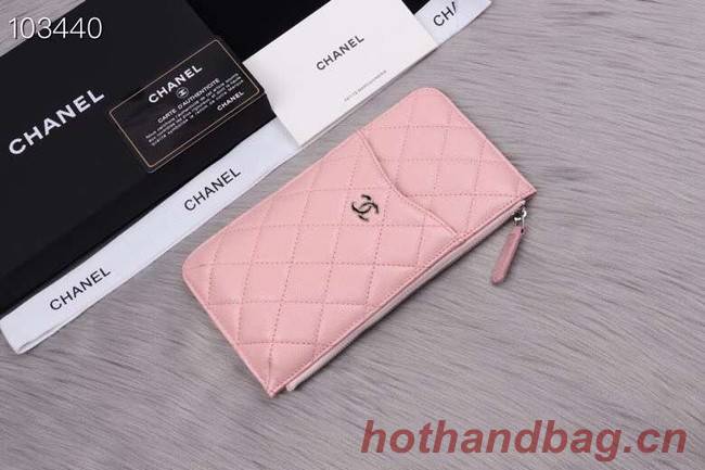 Chanel classic pouch Grained Calfskin& silver-Tone Metal A84402 pink