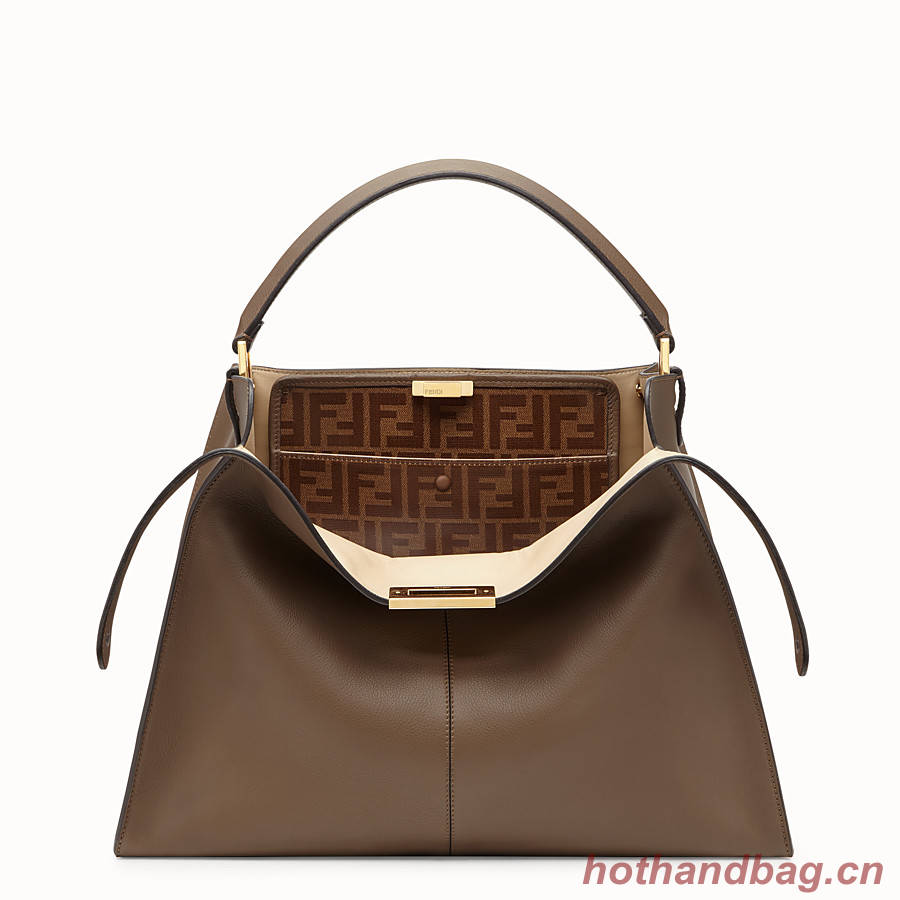 Fendi PEEKABOO X-LITE Brown leather bag 8BN304A