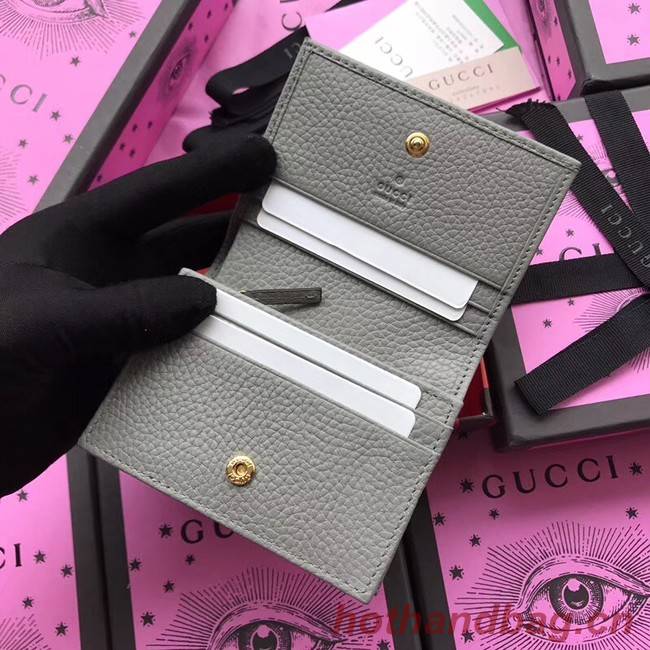 Gucci Leather card case 456126 grey
