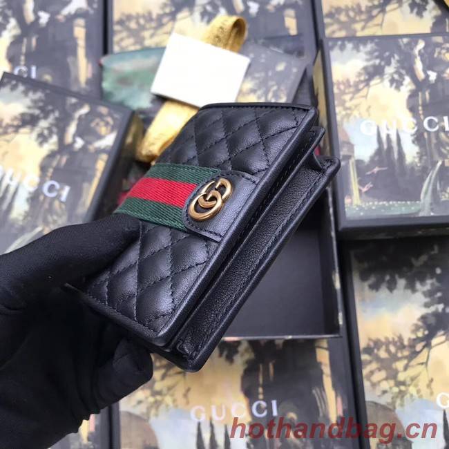 Gucci Leather card case with Double G 536453 black