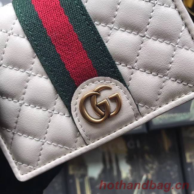 Gucci Leather card case with Double G 536453 white
