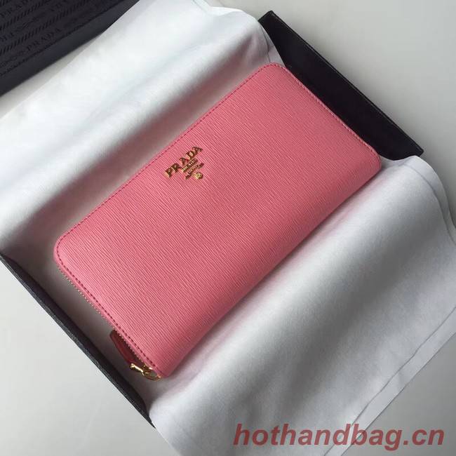 Prada Leather Large Zippy Wallets 1ML505 pink