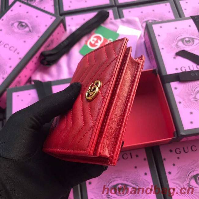 Gucci GG Marmont card case 466492 red
