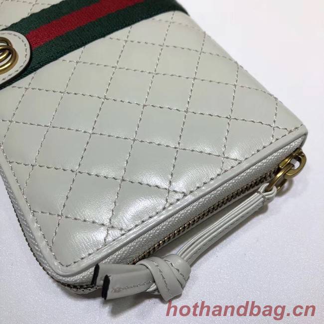 Gucci Leather zip around wallet with Double G 536450 white