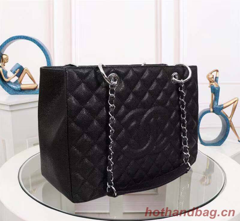 Chanel Caviar Calfskin Leather Tote Bag 20995 Black