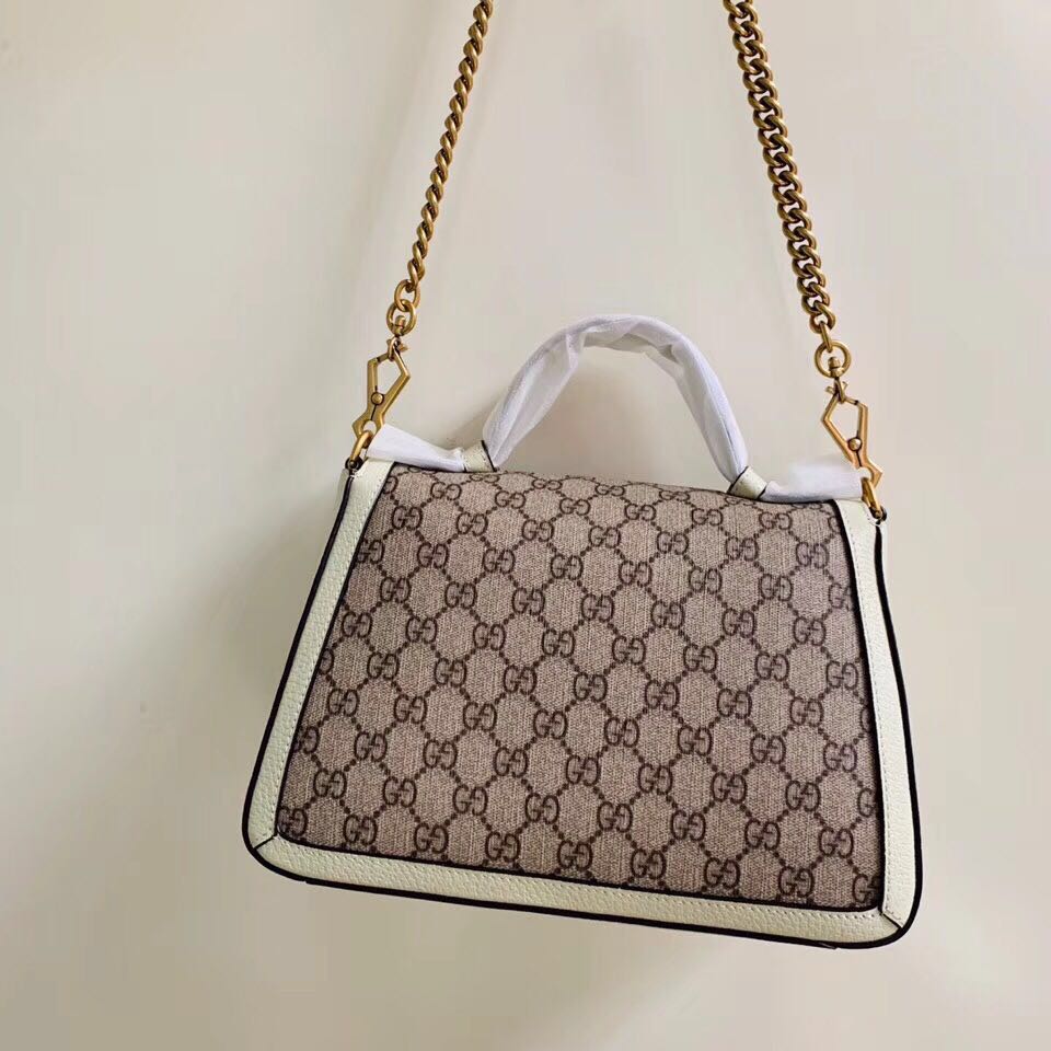 Gucci GG Marmont small top handle bag 498110 white