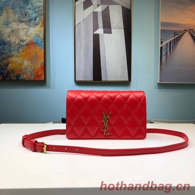 SAINT LAURENT Angie quilted leather shoulder bag 568906 red