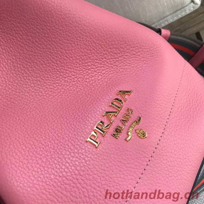 Prada Leather bucket bag 1BE018 pink