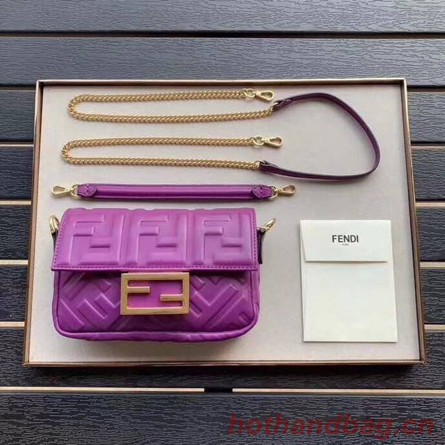 FENDI BAGUETTE Mini Shoulder Bag 8BS017 purple