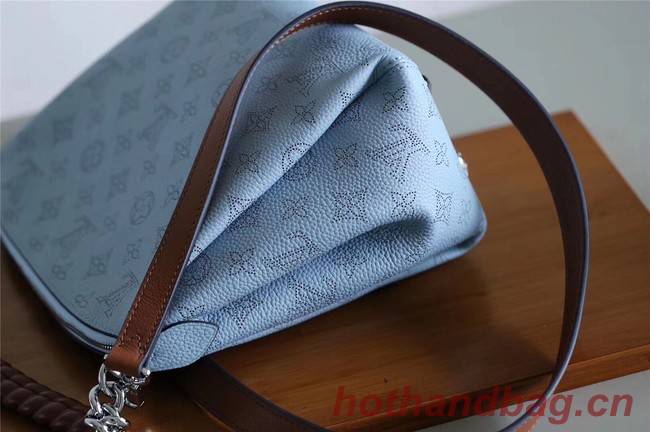 Louis Vuitton original Mahina Leather BABYLONE CHAIN BB M53153 BLEU HORIZON PUMPKIN