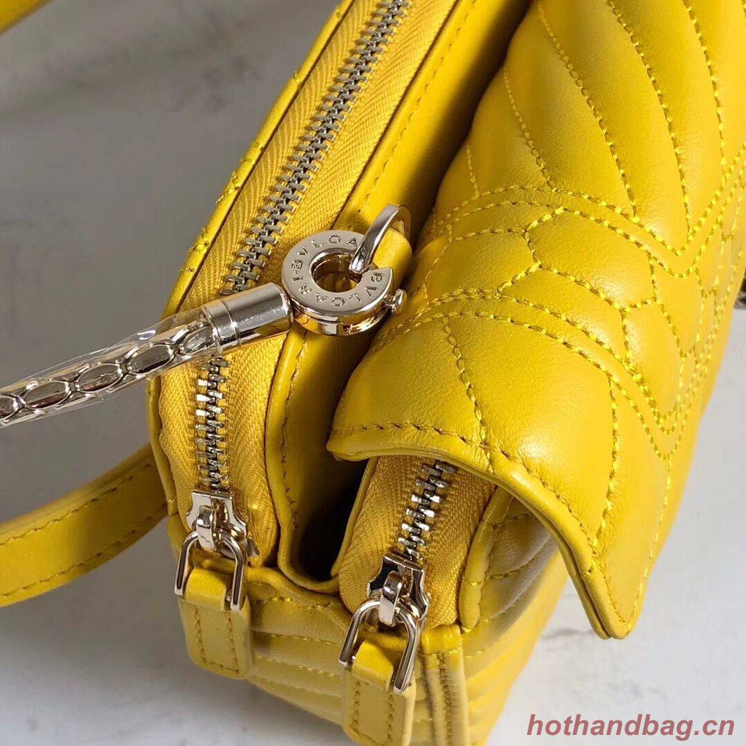 BVLGARI Serpenti Forever Original Calfskin Leather Belt Bag 287852 Yellow
