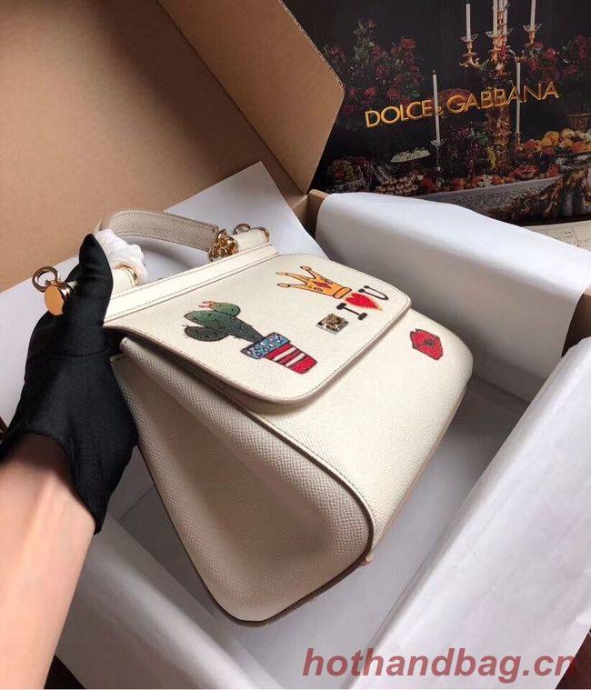 Dolce & Gabbana SICILY Bag Calfskin Leather 4136 white