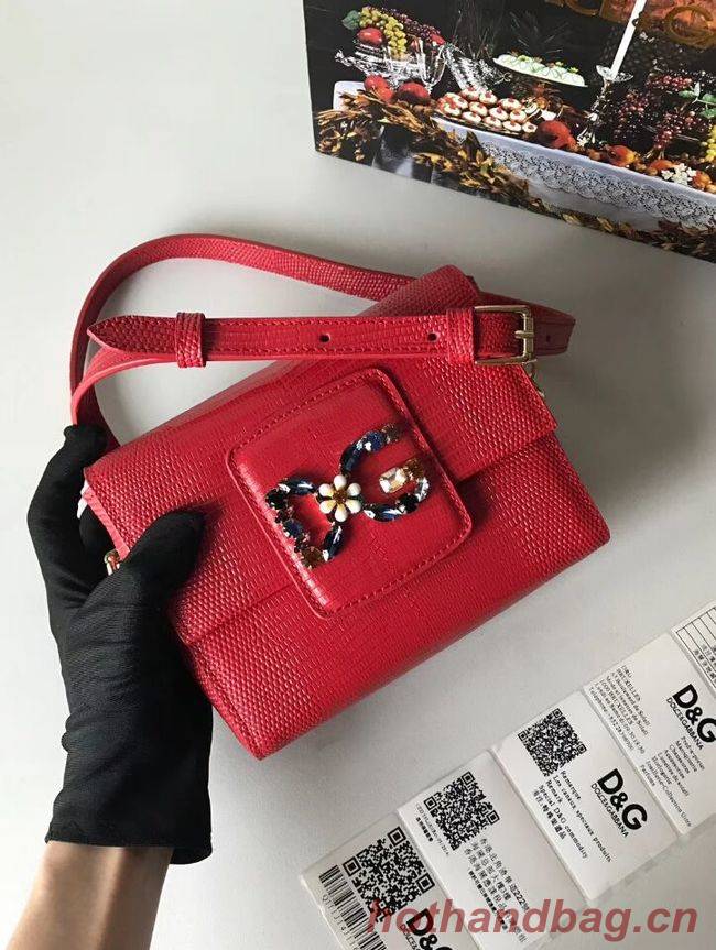 Dolce & Gabbana Calfskin Leather shoulder bag 5568 red