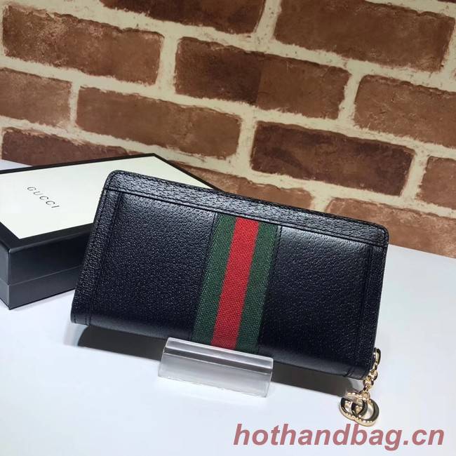 Gucci Ophidia leather zip wallet 523154 black