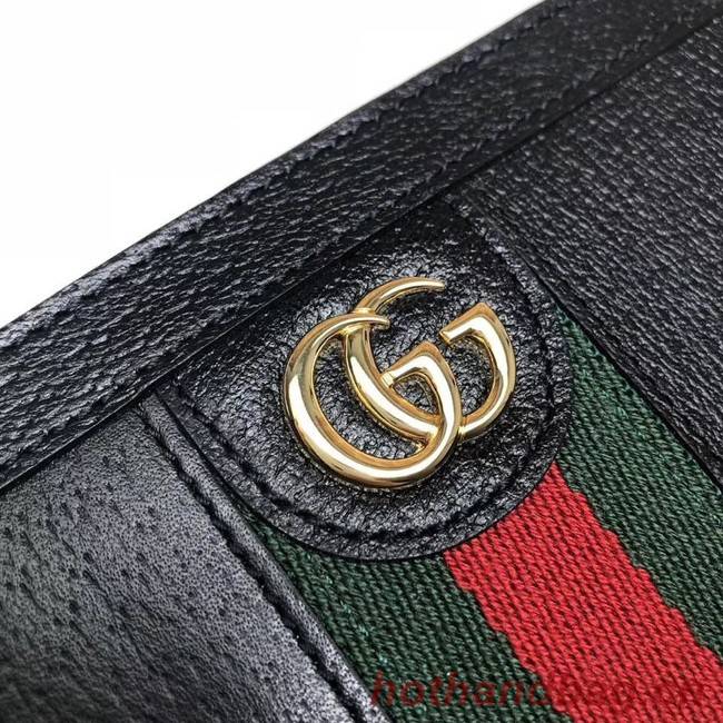 Gucci Ophidia leather zip wallet 523154 black