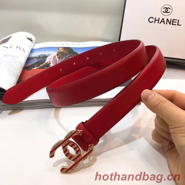 Chanel Calf Leather Belt Wide with 30mm 56596