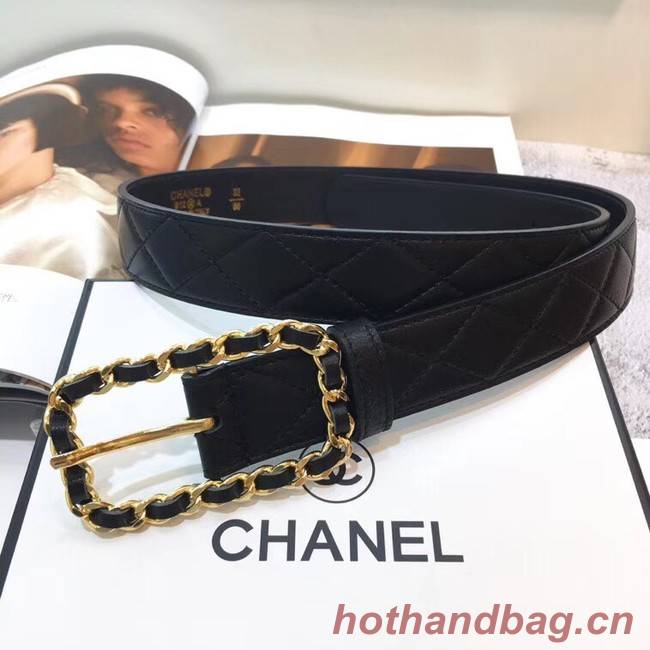 Chanel Calf Leather Belt Wide with 30mm 56600