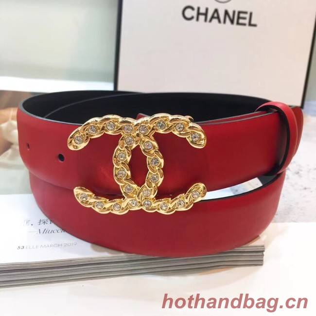 Chanel Calf Leather Belt Wide with 30mm 56602