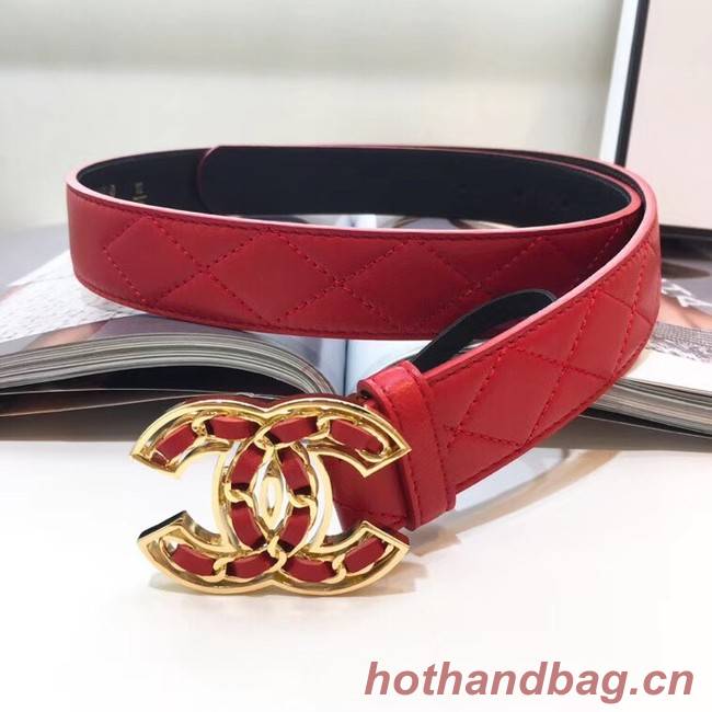 Chanel Calf Leather Belt Wide with 32mm 56608