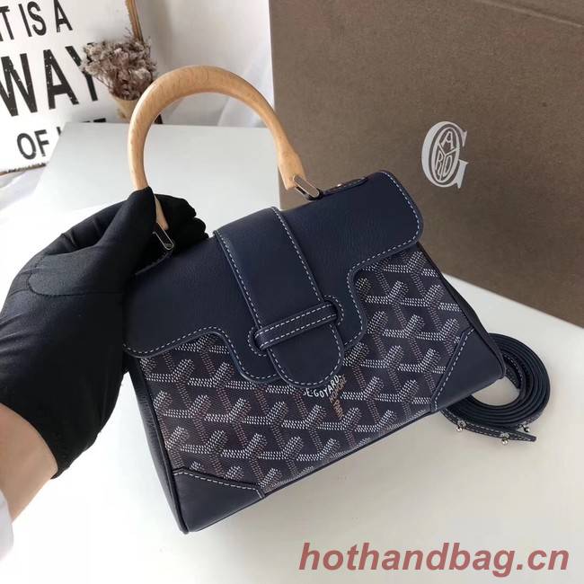 Goyard Calfskin Leather Mini Tote Bag 9955 dark blue