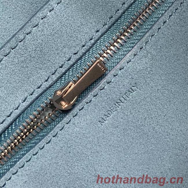 CELINE SANGLE SMALL BUCKET BAG IN SOFT GRAINED CALFSKIN 189303 BLUE