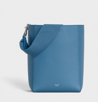 CELINE SANGLE SMALL BUCKET BAG IN SOFT GRAINED CALFSKIN 189303 BLUE