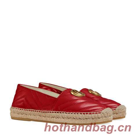 Gucci Leather espadrille with Double G GG1506LRF red