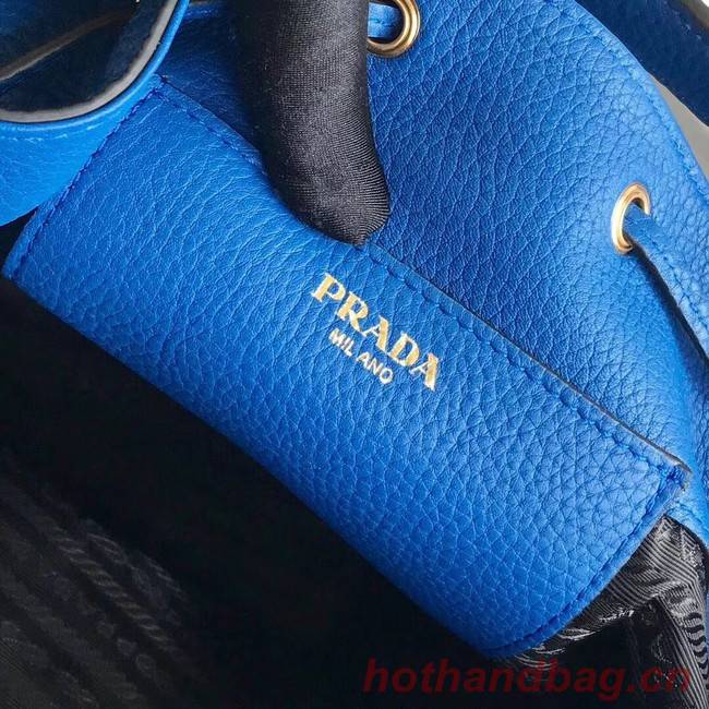 Prada Leather bucket bag 1BE018 blue