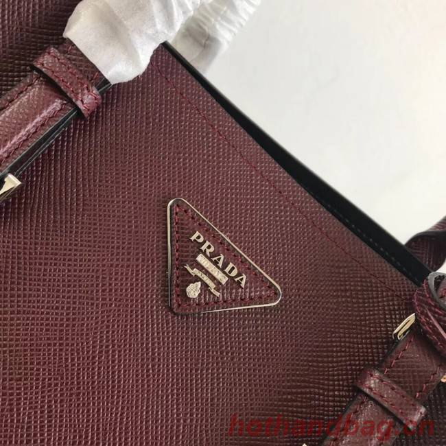 Prada Saffiano original Leather Tote Bag BN2838 Claret