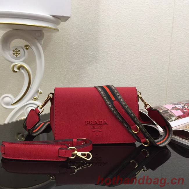 Prada Calf leather shoulder bag 66133 red