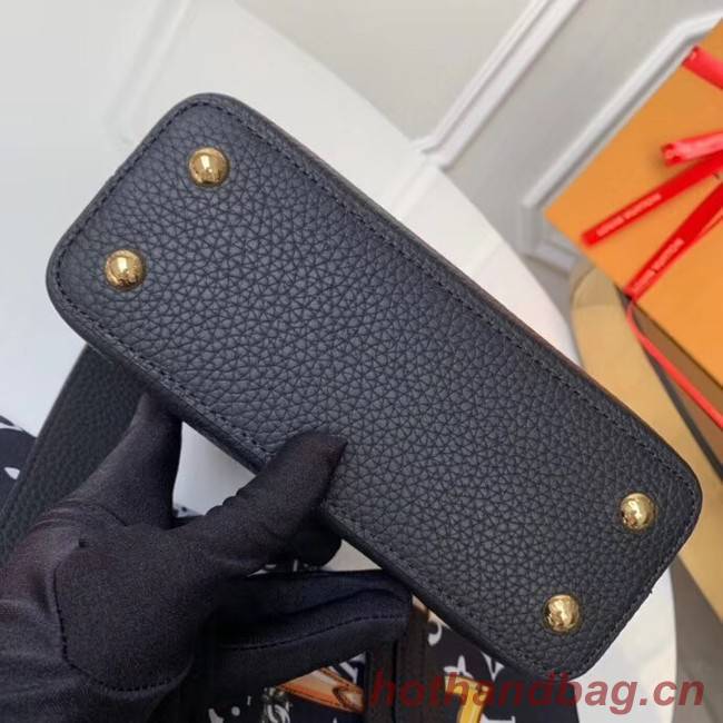 Louis vuitton original taurillon leather Capucines Mini N95509 black