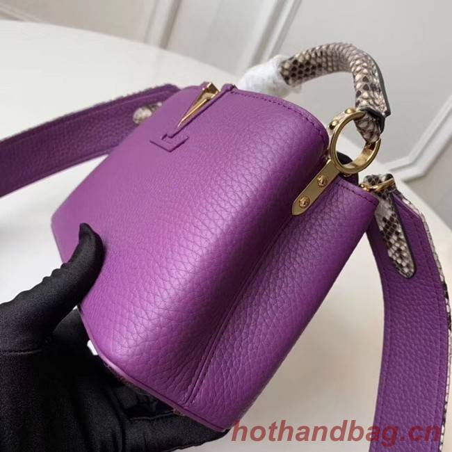 Louis vuitton original taurillon leather Capucines Mini N95509 purple
