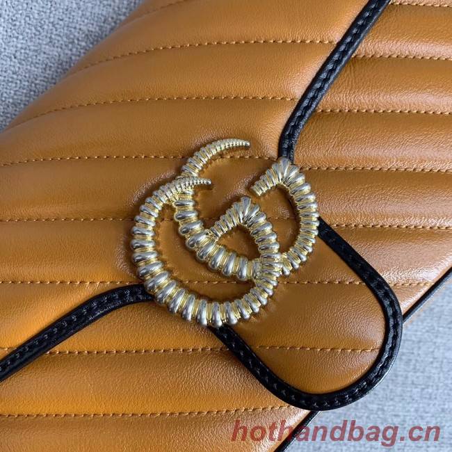 Gucci GG Marmont small shoulder bag 443497 Cognac diagonal
