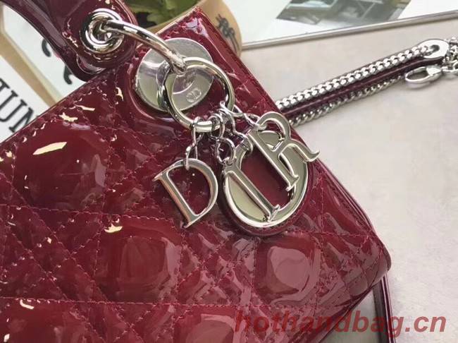 Dior MINI LADY DIOR CALFSKIN BAG M0505O burgundy