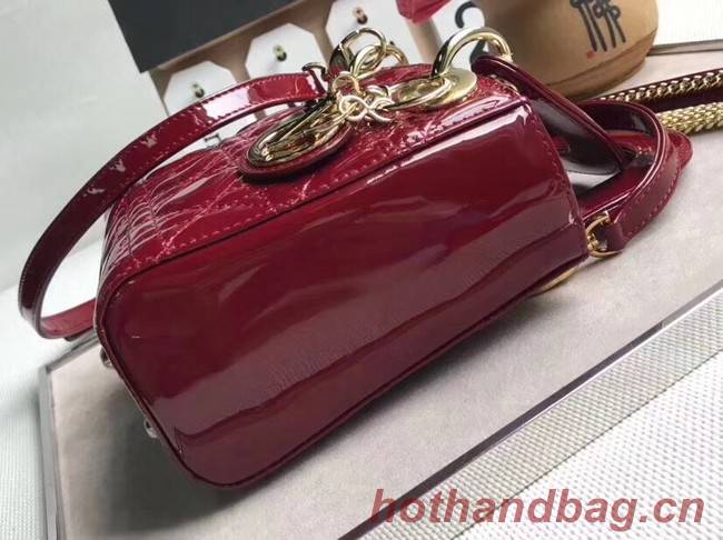 Dior MINI LADY DIOR CALFSKIN BAG M0505O burgundy