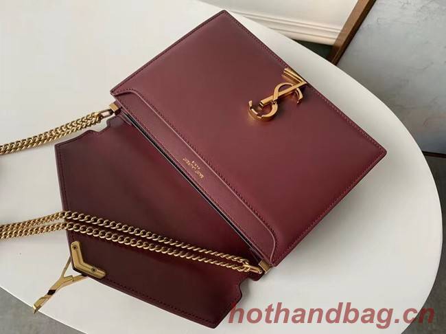 SAINT LAURENT Cassandra leather shoulder bag 532750 Burgundy