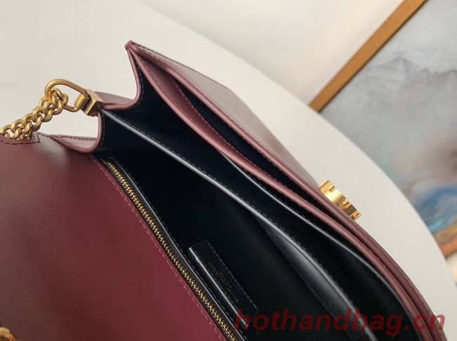SAINT LAURENT Cassandra leather shoulder bag 532750 Burgundy