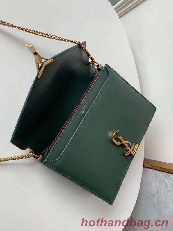 SAINT LAURENT Cassandra leather shoulder bag 532750 Dark Green