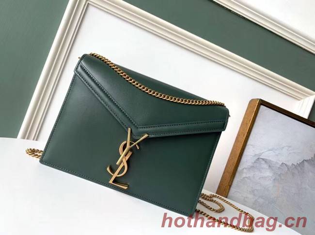 SAINT LAURENT Cassandra leather shoulder bag 532750 Dark Green