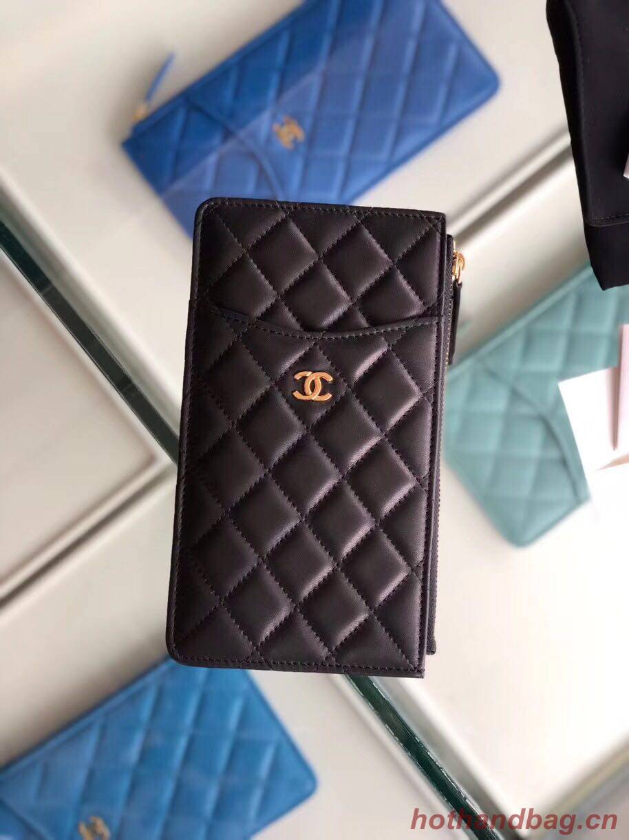 Chanel classic pouch Grained Calfskin& Gold-Tone Metal A84402 black