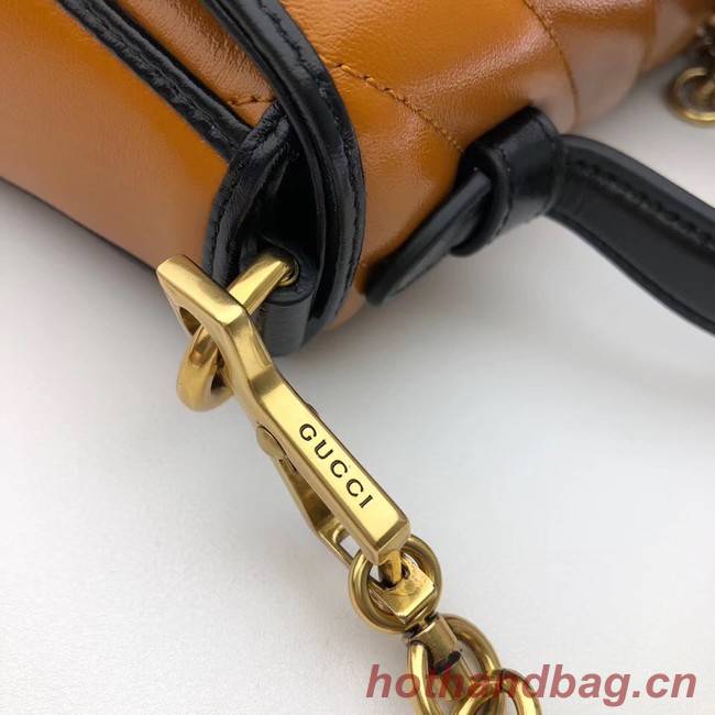 Gucci GG Marmont Mini Top Handle Bag 583571 Cognac