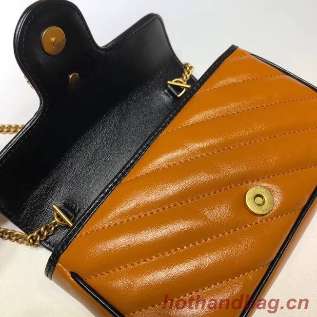 Gucci GG Marmont super mini bag 574969 Cognac