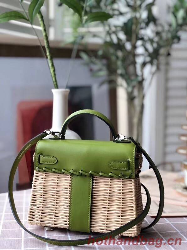 Hermes kelly picnic bag 9810 green
