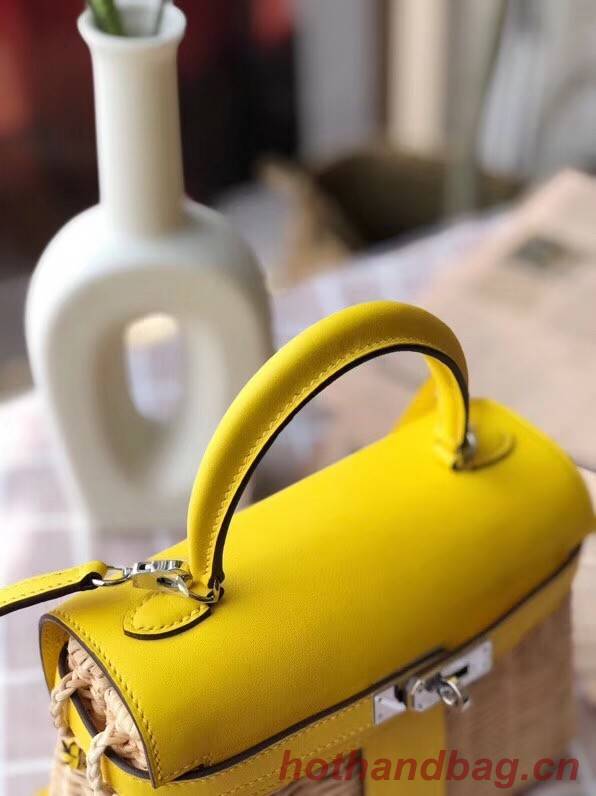 Hermes kelly picnic bag 9810 yellow