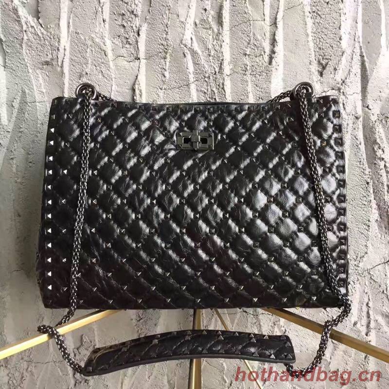 Valentino Starry Series Shopping Bag Original Leather 0346 Black
