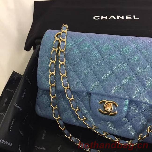 Chanel Calfskin & Gold-Tone Metal A01112 blue